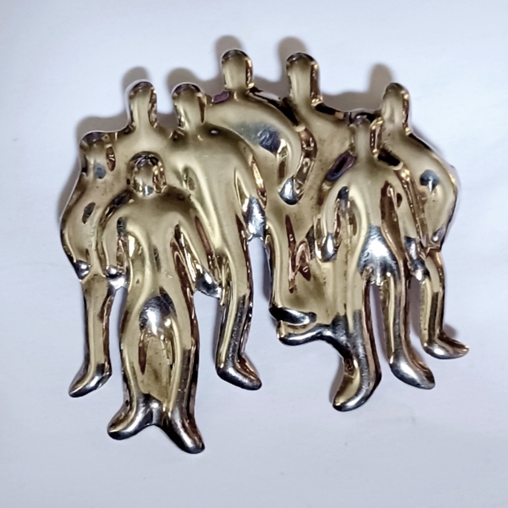 Sterling Silver 925 Mexico Man People Group Statement Figural Retro